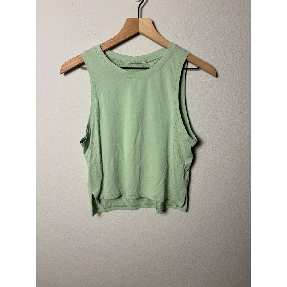 Lululemon Train to Be Tank Top Creamy Mint? Green Seamless Mesh Size 6
